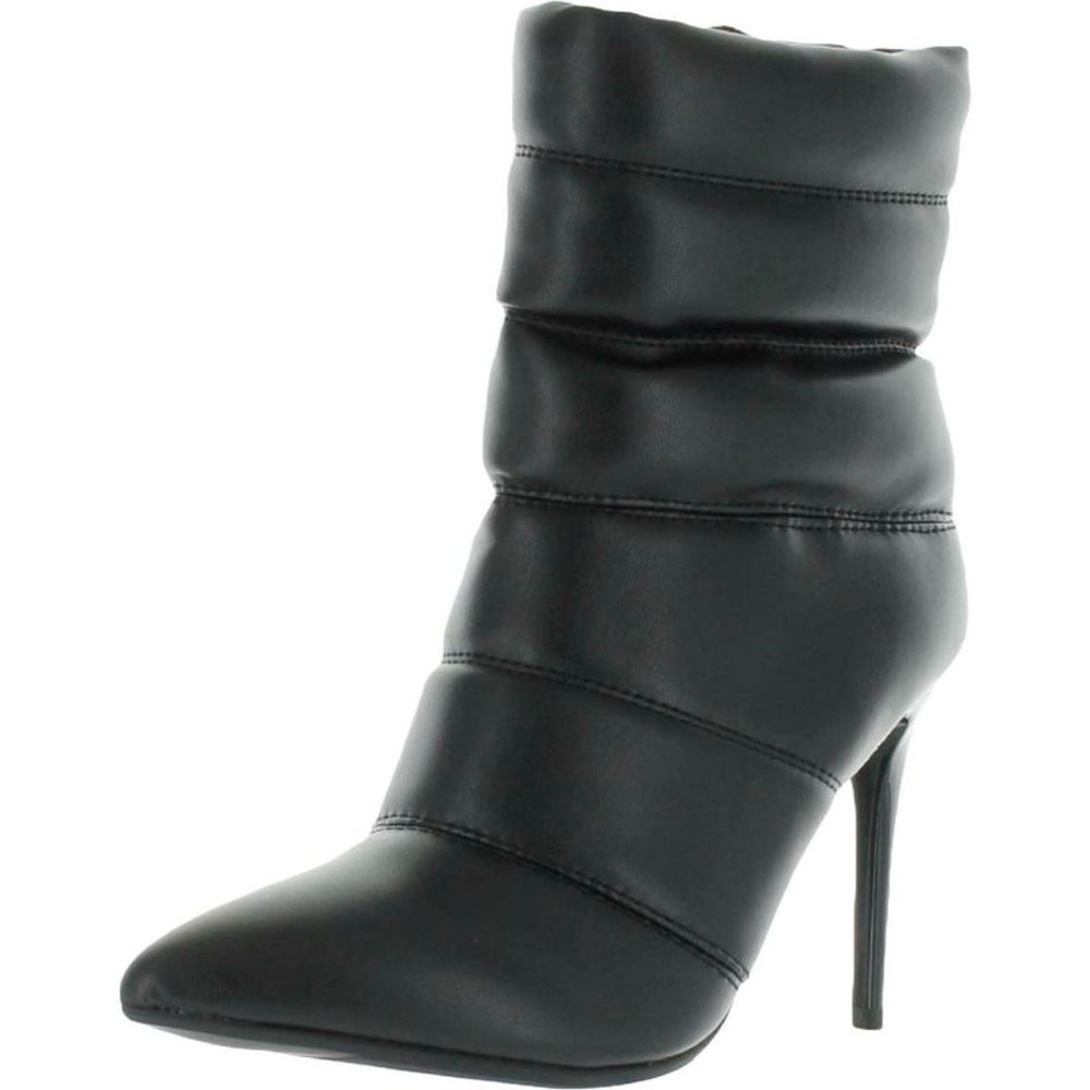 Wild Pair  Womens Duaa  Black Faux Leather Ankle Ankle Boots Shoes NWOB